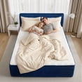 thumbnail image 4 of Vcatnet 16.7" Boneless Queen Size Bed Frame with Mattress, 2-in-1 Corduroy Platform Cloud Bed, No Assembly Bed and Mattress, Blue, 4 of 12