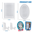 3X Resin Mold for Photo Frame with Stand Holder,Rectangle & Oval Epoxy