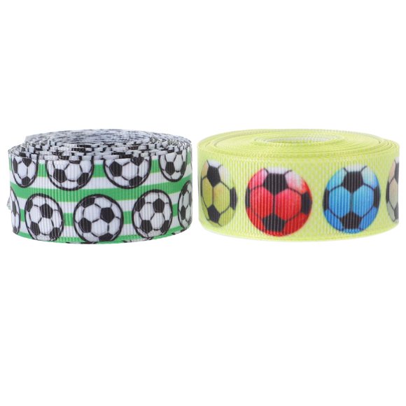 HLONK 2 Rouleaux Ruban Cadeau Décoration Ruban de Soccer Décoration Ruban d'Emballage Multi-Usage