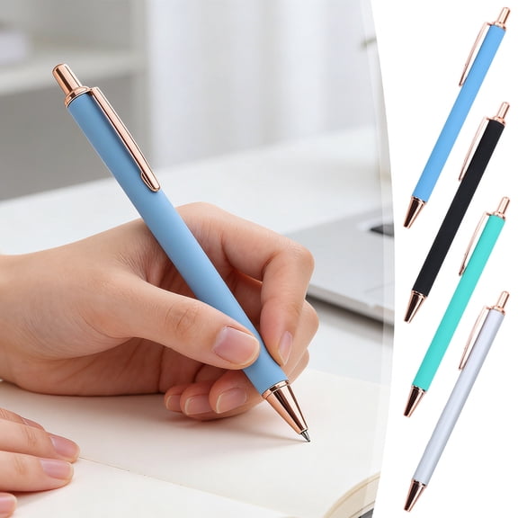 Tarmeek Push-Button Ballpoint Pen Matte Finish Glue-Coated Business Pen Smooth Writing Ergonomic Grip Creative Office Gift Pen 2-Pack