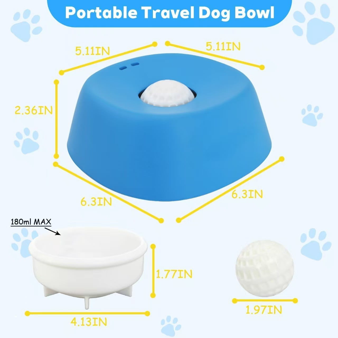 Autpvcol 2 Pack Slow Feeder Dog Bowls Interactive Dog Licking Toy & Lick Bowl for Dogs, Large Capacity Non-Slip Lick Bowl for All Dogs and Cats(Blue & Black)