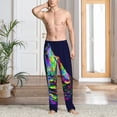 thumbnail image 2 of Kdxio Howling Wolf Print Mens Pajama Pants Set Sleep & Lounge Pants, PJ Bottoms with Pockets and Button Fly-Large, 2 of 6