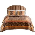 thumbnail image 4 of Barefoot Bungalow Audrey Vintage Floral Quilt Set, Reversibe, 2-Piece Twin-XL, Chocolate, 4 of 8