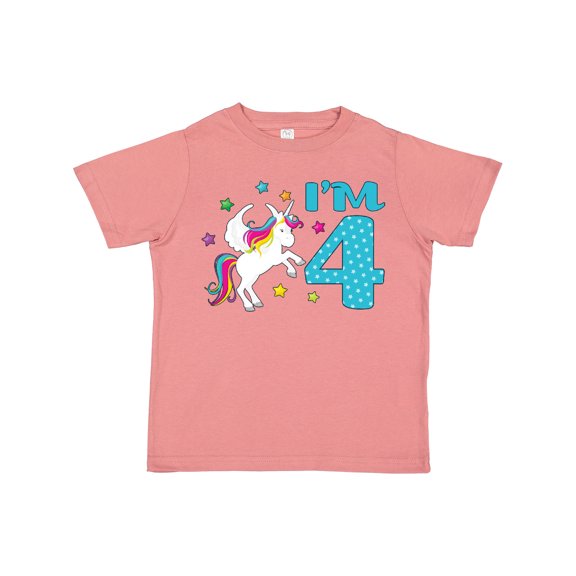 Inktastic I'm Four Unicorn 4th Birthday Boys or Girls Toddler T-Shirt