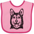 thumbnail image 3 of Inktastic Siberian Husky Sketch Portrait Boys or Girls Baby Bib, 3 of 4