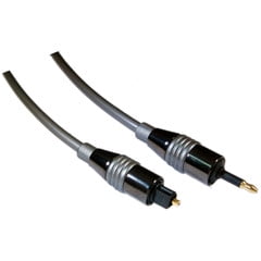 6 ft High Quality Digital Fiber Optic Audio Toslink to 3.5mm Optical Cable – 5.0mm 6 ft High Quality Digital Fiber Optic Audio Toslink to 3.5mm Optical Cable – 5.0mm