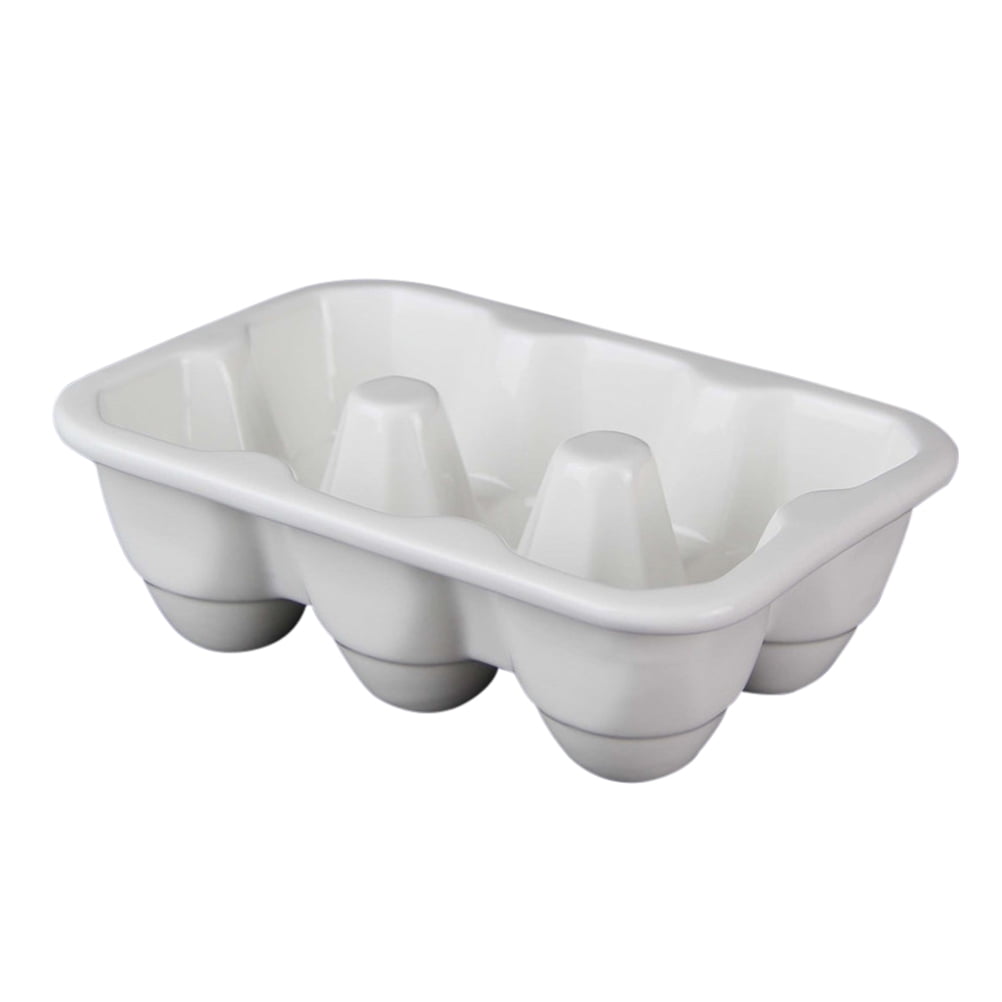 PBPBOX Ceramic Egg Holder for Refrigerator Storage, Slim and Compact, White