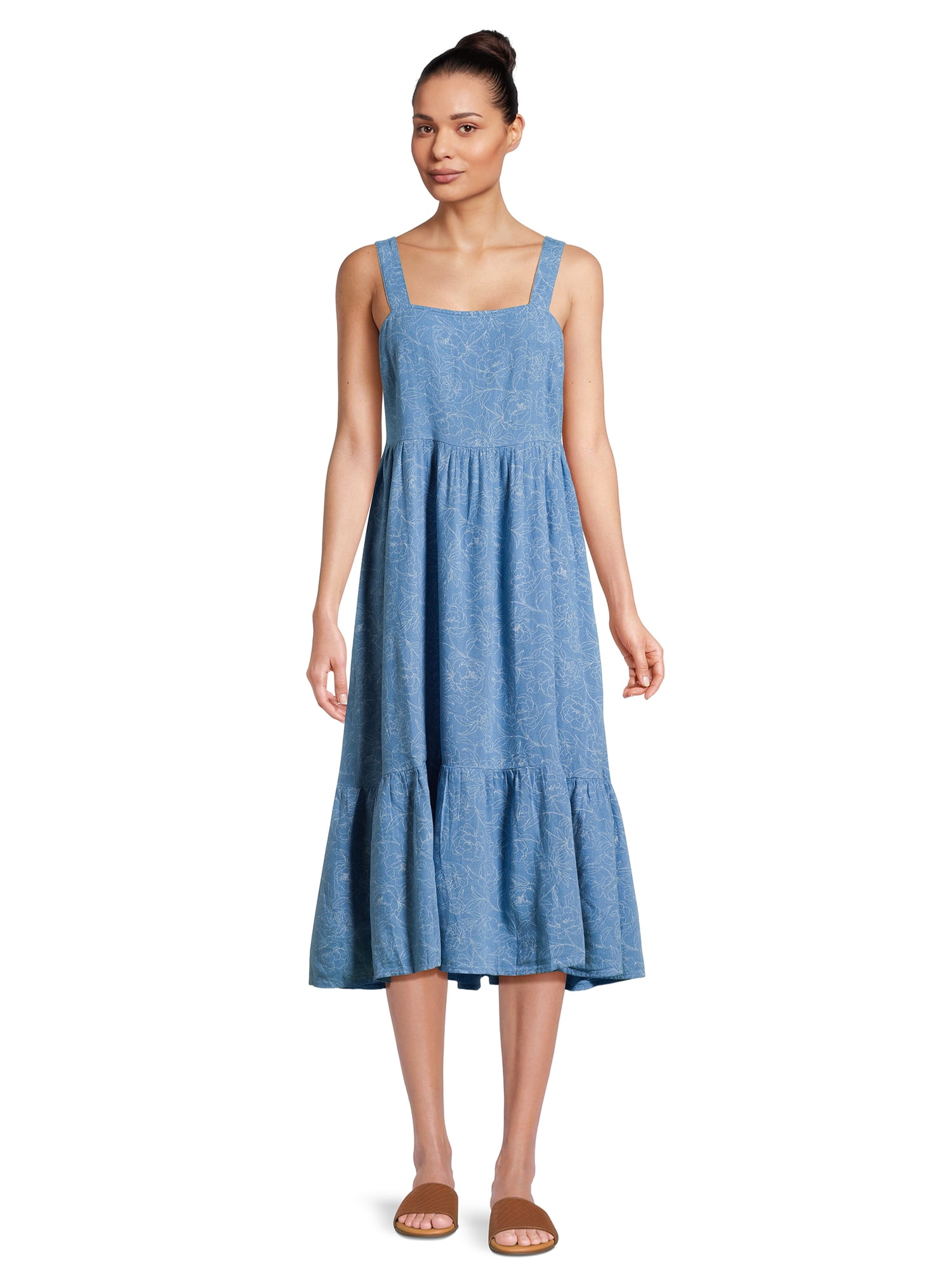 Time & Tru Women's Tie Back Midi Dress