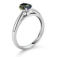 thumbnail image 3 of Gem Stone King 10K White Gold Blue Mystic Topaz Solitaire Engagement Ring for Women (0.95 Cttw, Oval 7X5MM, Gemstone Birthstone, Size 8), 3 of 4