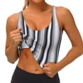 thumbnail image 3 of Uemuo Black White Gray Mexican Blanket Serape Stripes Pattern Women's Sports Bra - High Impact Support, Breathable, and Comfortable Athletic Bra for Running, Yoga, and Workouts-, 3 of 8