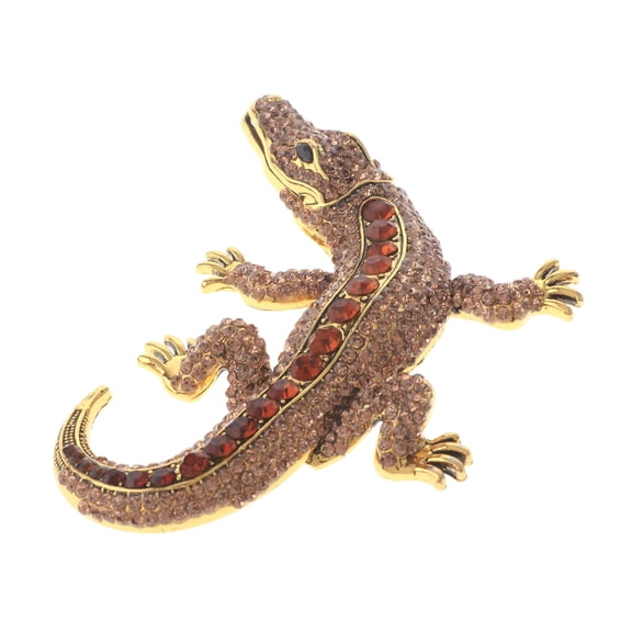 Large Alligator Rhinestone Brooch