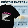 thumbnail image 6 of Black T Shirts for Men, Cityscape, Pink Neon, Neon Skyline Graphic Mens Graphic Tees, 25061371,XXL, 6 of 8