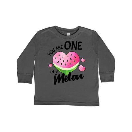 

Inktastic Valentines Day You are One in a Melon with Hearts Gift Toddler Boy or Toddler Girl Long Sleeve T-Shirt