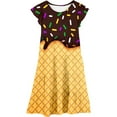 thumbnail image 3 of Girls' Dresses Teen Fly Sleeve Prints Holiday Party Dance Clothes, 3 of 5