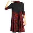 thumbnail image 2 of Qiopertar Robe Patchwork à Manches Longues Col Roulé pour Femmes en Solde à Moins de 5$ en Solde, 2 of 6