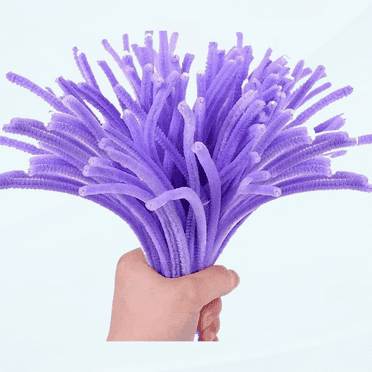 Purple Pipe Cleaners, 100psc Pipe Cleaners Craft Supplies, Chenille Stems, Pipe Cleaners for Crafts, Art and Craft Supplies