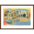 thumbnail image 2 of Art.com Greetings from Galveston, Texas Art Print, Brown Frame Wall Art, 29" x 21", 2 of 5