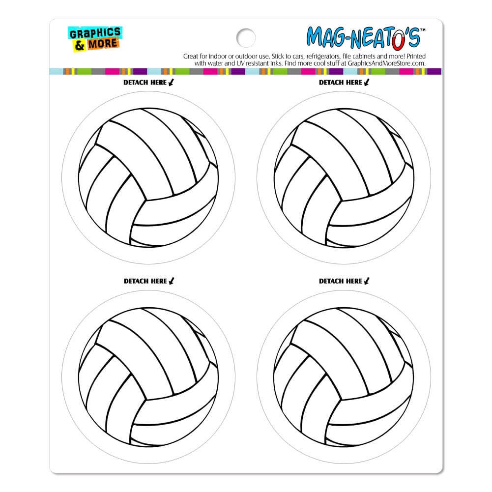 Automotive Car Refrigerator Locker Vinyl Magnet Set Graphics and More TM Cartoon Volleyball MAG-NEATOS