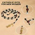 thumbnail image 2 of Collar de abalorios con rosarios de Santa Muerte de Bovemee, bendición, 2 of 7