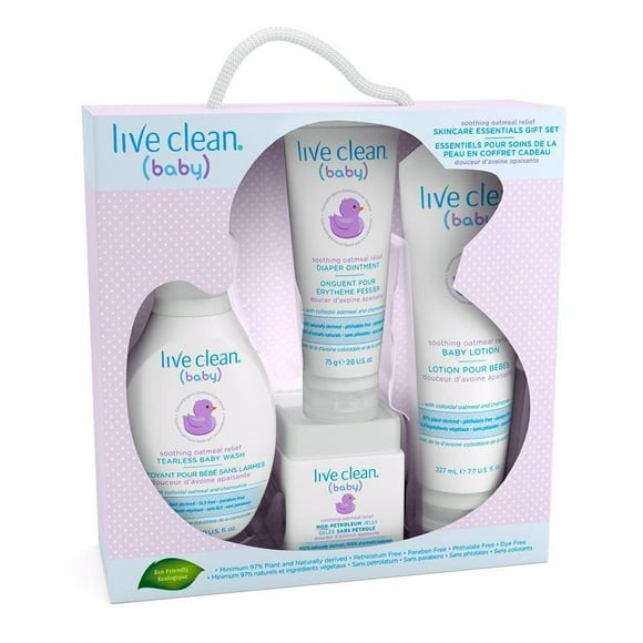 Live Clean Baby Skin Care Essentials Gift Set - Soothing Relief