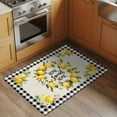 thumbnail image 3 of Summer Lemon 2x3 Door Mat Rug, Farmhouse Black Check Plaid Vintage Non-Skid Rubber Backing Large Rectangle Rugs - Living Room Bedroom Home Office, Indoor Floor Mat Carpets Washable Rug, 3 of 9