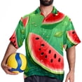 thumbnail image 4 of Watermelon Men's Short Sleeve Beach Shirts, Casual Printed Button Down Summer Shirts for Men and Women, 4 of 6