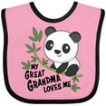 thumbnail image 3 of Inktastic My Great Grandma Loves Me Cute Panda Boys or Girls Baby Bib, 3 of 4