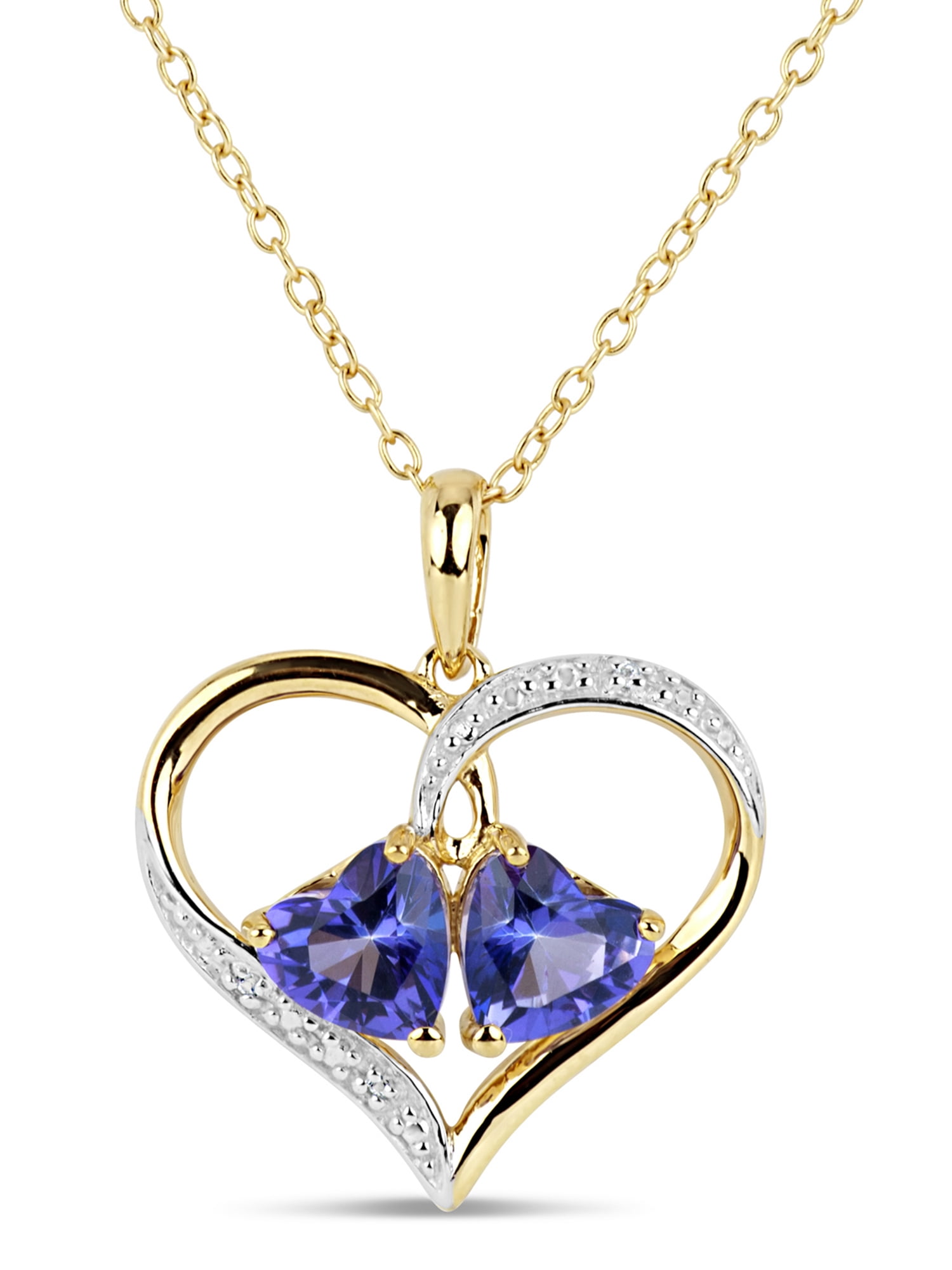 White Topaz Heart Pendant in 18K Gold 