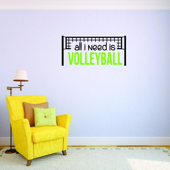 Custom Decals All I Need Is Volleyball Wall Art Size: 20 X 40 Inches Color: Multi