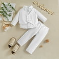 thumbnail image 4 of Gerichy Toddler Baby Boy Clothes Fall Winter Outfit, Baby Boy Clothes Toddler Boy Outfits 3PC Gentleman Suit Bowtie Long Sleeve Shirt + Vest + Pants Set, 4 of 8