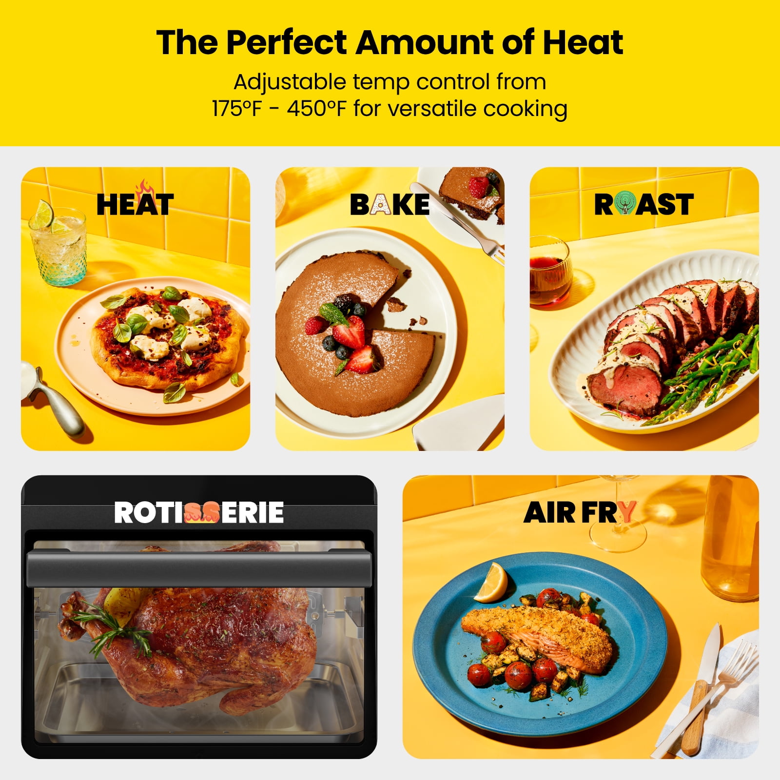 CHEFMAN ExacTemp™ 12 Quart 5-in-1 Air Fryer with Integrated Smart Cooking  Thermometer, 28 Touchscreen Presets, Rotisserie, Dehydrator, Bake, XL  Convection Oven …