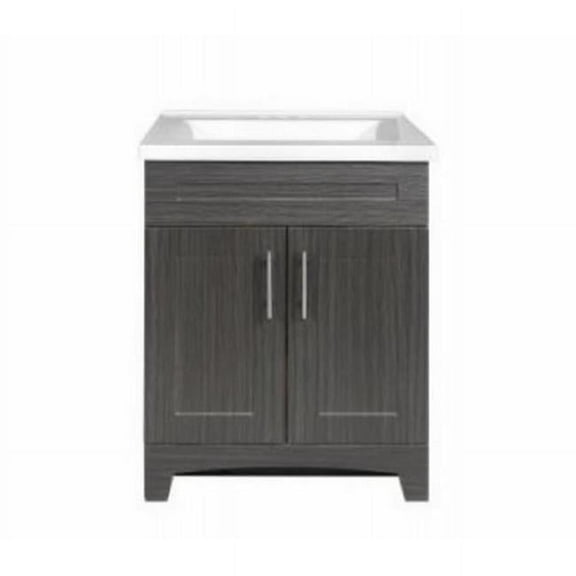 Royal Cabinets 100729 24 in. White Moderna Grigio Single Sink Bathroom Vanity Combo