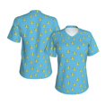 thumbnail image 6 of Zufioo Duck Swimming Print Women's Classic V-neck T-shirt, V-neck Short-sleeved Tops Home Wear, Suitable for Daily Life, Work, Outdoors-Medium, 6 of 7