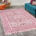 thumbnail image 2 of Floral Decorative Rug, Vintage Design Blooming Garden Petals and Botanical Summer Thrill Details, Quality Carpet for Bedroom Dorm and Living Room, 6 Sizes, Baby Pink, by Ambesonne, 2 of 4