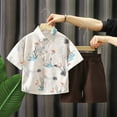 thumbnail image 3 of Gerichy Boys Summer Outfits Toddler Boys Short Sleeve Heart Prints T Shirt Tops Shorts Child Kids Gentleman Outfits, 3 of 3