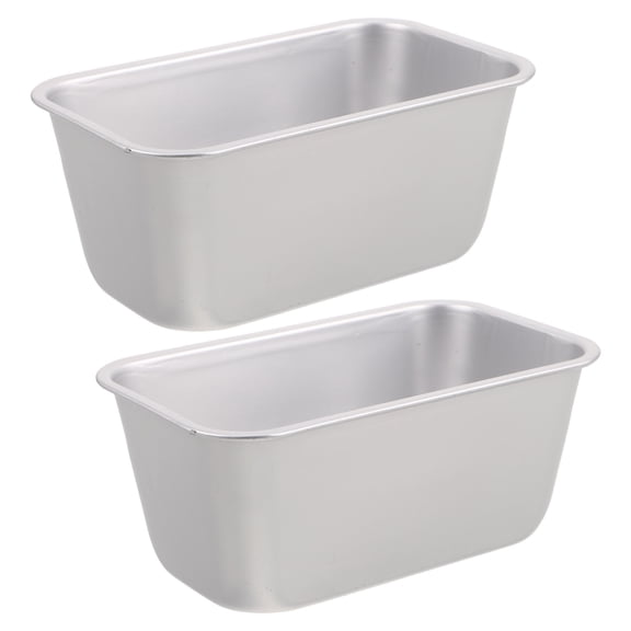 WEUVEB Silver Aluminum Christmas Cake Molds Rectangular Shape 2 Pieces Baking Pan Set