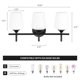 thumbnail image 4 of Lámpara de tocador de baño foucasal de 3 luces con cristal lechoso negro, 4 of 8