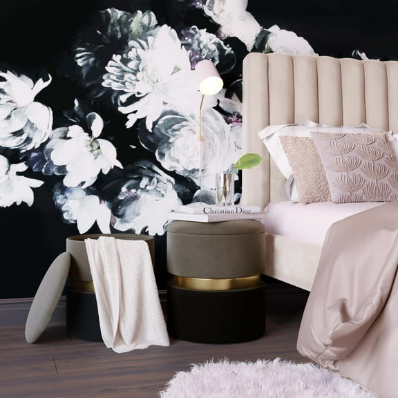 Gigi Grey, Gold and Black Storage Ottomans - Set of 2 by TOV Furniture