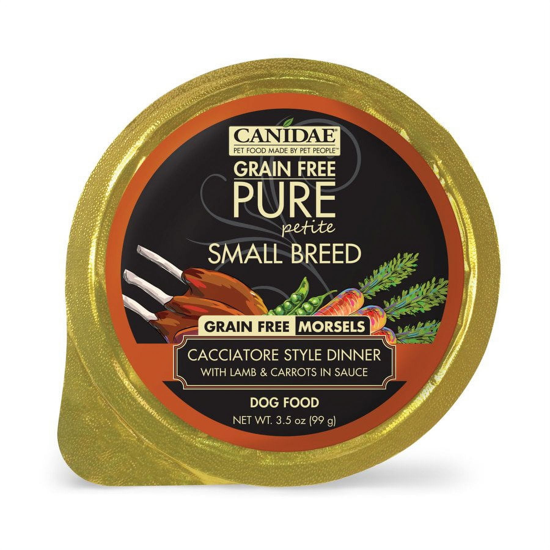 CANIDAE PURE Petite Small Breed Grain-Free Wet Dog Food Morsels w/Lamb & Carrots, 3.5 oz