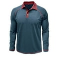 thumbnail image 2 of Xzbqbs Polo Shirts for Men Long Sleeve Classic Henley Basic Button Down Pullover Shirts Vintage Lightweight Lapel Golf Shirts, 2 of 3