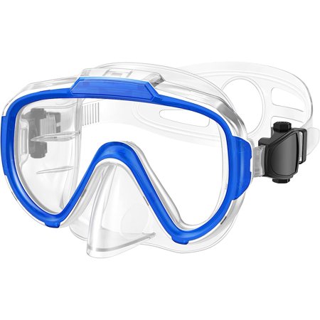 Greatever Swim Goggles Adult  Anti Fog Snorkel Diving Goggles  Clear View Tempered Glass Swimming Mask