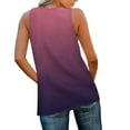 thumbnail image 4 of GaThRRgYP Casual Tank Tops Sleeveless Blouse for Women,Women's Sleeveless V-Neck Wrap Top,Ladies' Loose and Casual New Gradient V-neck Sleeve with Side Slit Casual Fashion Top Purple XXL, 4 of 8