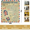 thumbnail image 4 of Stepped Up Dad Gifts for Christmas, Birthday Gifts for Bonus Dad, Step Dad Xmas Gifts from Daughter, Gifts for Stepdad from Son, Best Stepdad Ever Gifts, Stepfather Gift Throw Blanket 60 x 50 Inch, 4 of 6