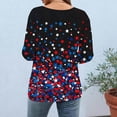 thumbnail image 7 of Babysbule Independence Day Gradient Print Crew Neck 3/4 Sleeve Casual T-Shirt Women's Relaxed Fit Top S-XXXXXL, 7 of 7