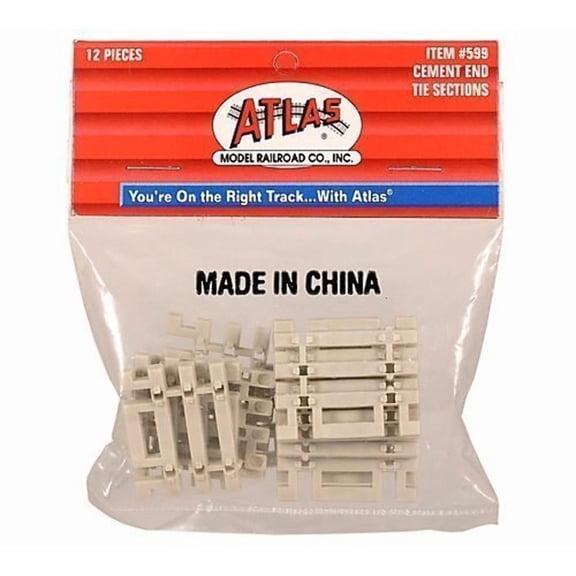 Cement End Tie Section (12) HO Scale Atlas Trains