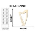 thumbnail image 2 of Unfinished Wood Harp with Holes Shape - Craft - up to 46" 12" / 1/2", 2 of 5