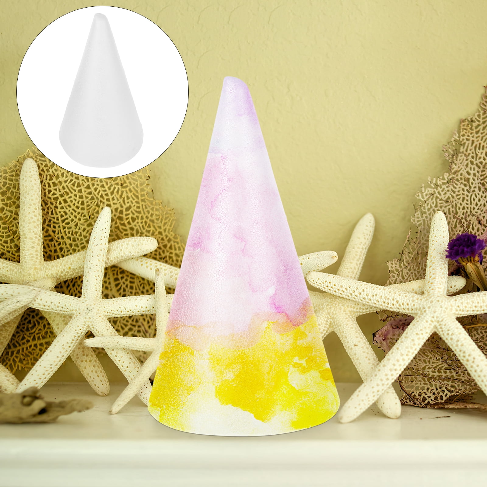 Supvox Foam Cone Craft White For Educational Toy 1Pcs 14.2X7.9X7.9in