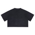 thumbnail image 5 of WEIGFI Womens T-Shirts Cotton Loose Fit Workout Cropped Tops Yoga Running Crew Neck Short Sleeve Lightweight Clothes Solid Color Trendy Relaxed Beach Daily Wear,Black,L, 5 of 5