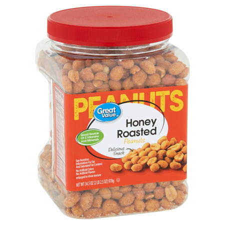 Great Value Honey Roasted Peanuts, 34.5 Oz.