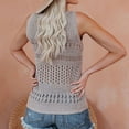 thumbnail image 3 of yillto Womens Crochet Tank Top Knit Sweater Hollow out Sleeveless Cover Up Summer Boho Tops V Neck Pullover, 3 of 5